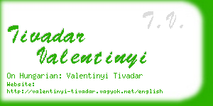 tivadar valentinyi business card